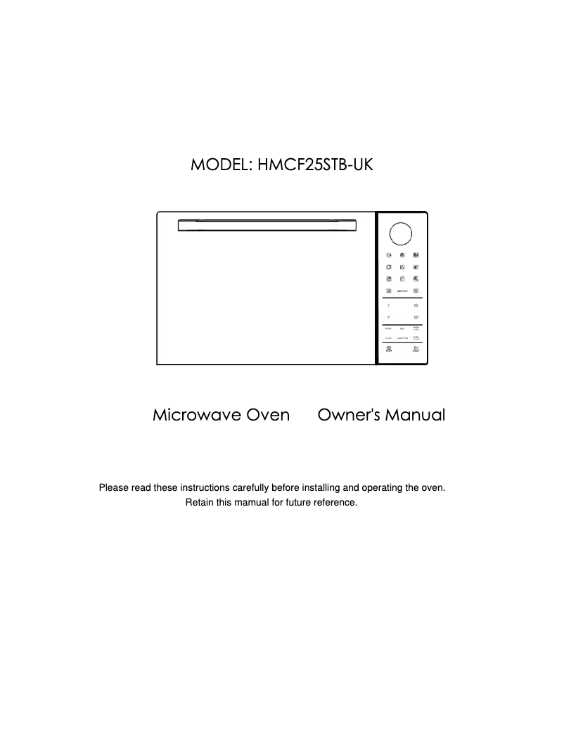 Image de la première page du manuel de l'appareil HMCF25STB-UK