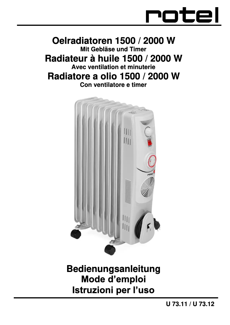 Page 1 de la notice Manuel utilisateur Rotel U 73.11CH