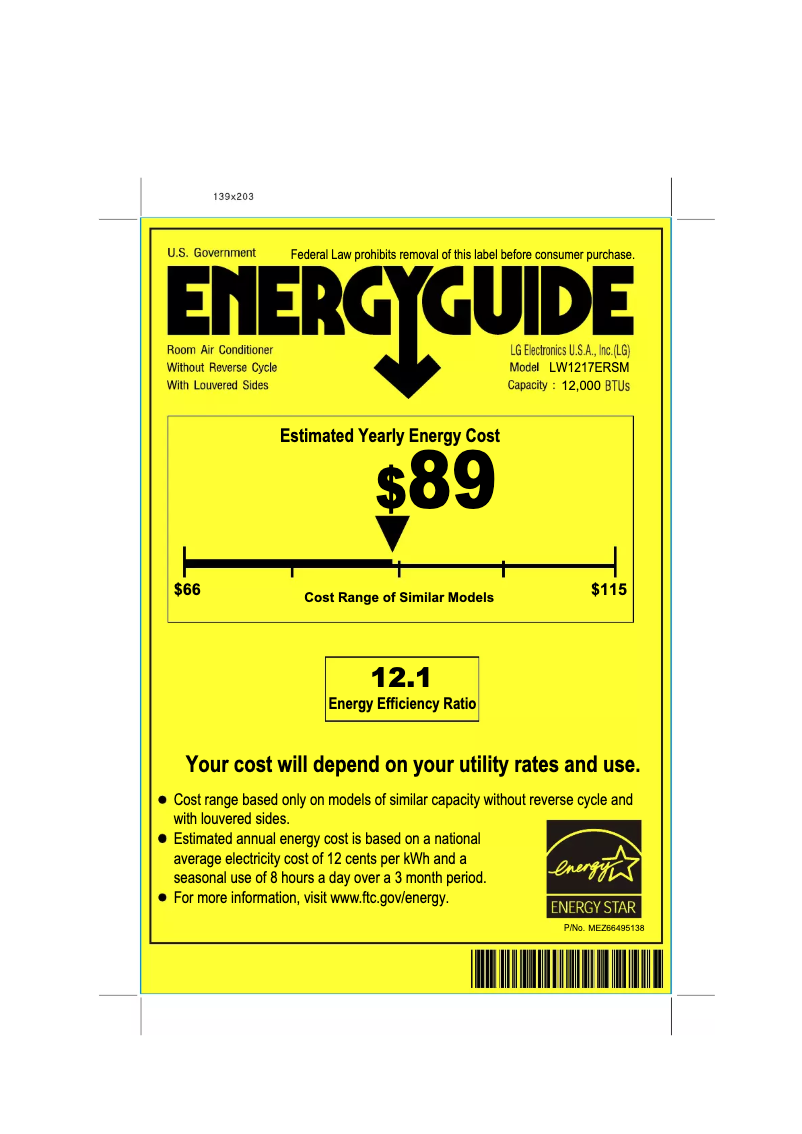 Image de la première page du manuel de l'appareil LW1217ERSM