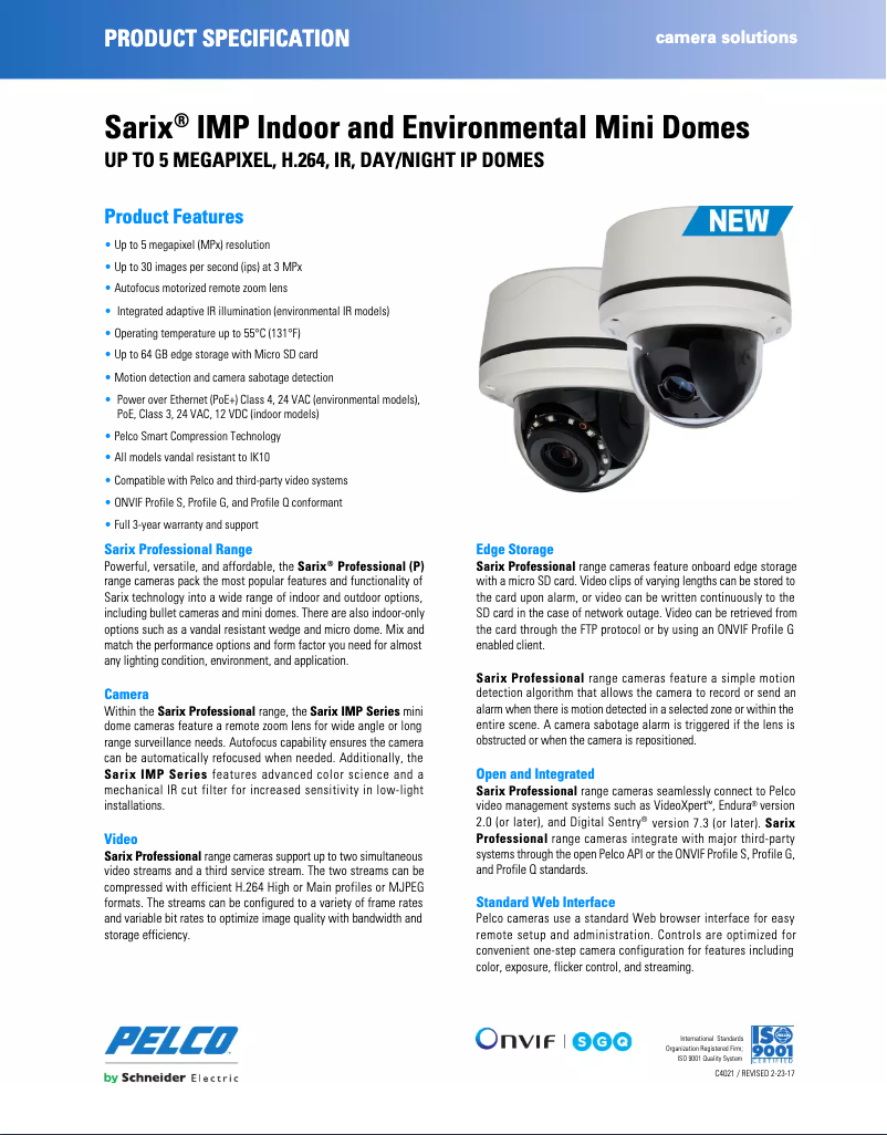 Image de la première page du manuel de l'appareil Sarix IMP221