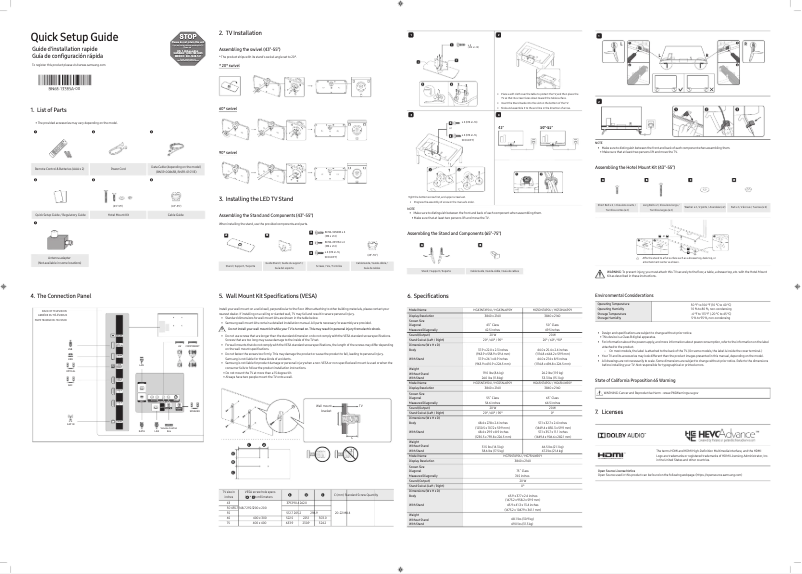 Page n°1 - Manuel utilisateur Samsung HG50NJ690YF