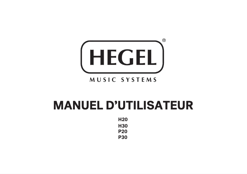 Page n°1 - Manuel utilisateur Hegel H30