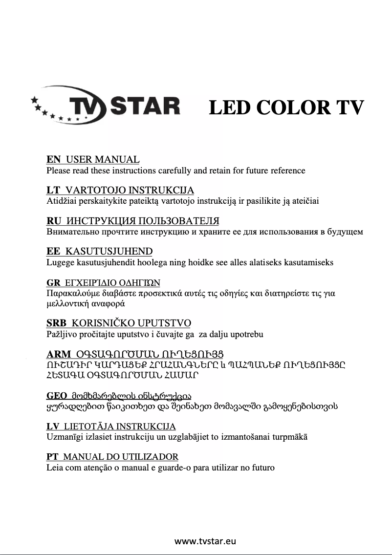 Page 1 de la notice Manuel utilisateur TV Star LED24F4