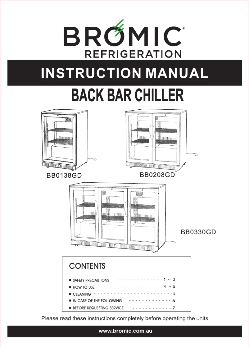 Page 1 de la notice Manuel utilisateur Bromic BB0200GDS