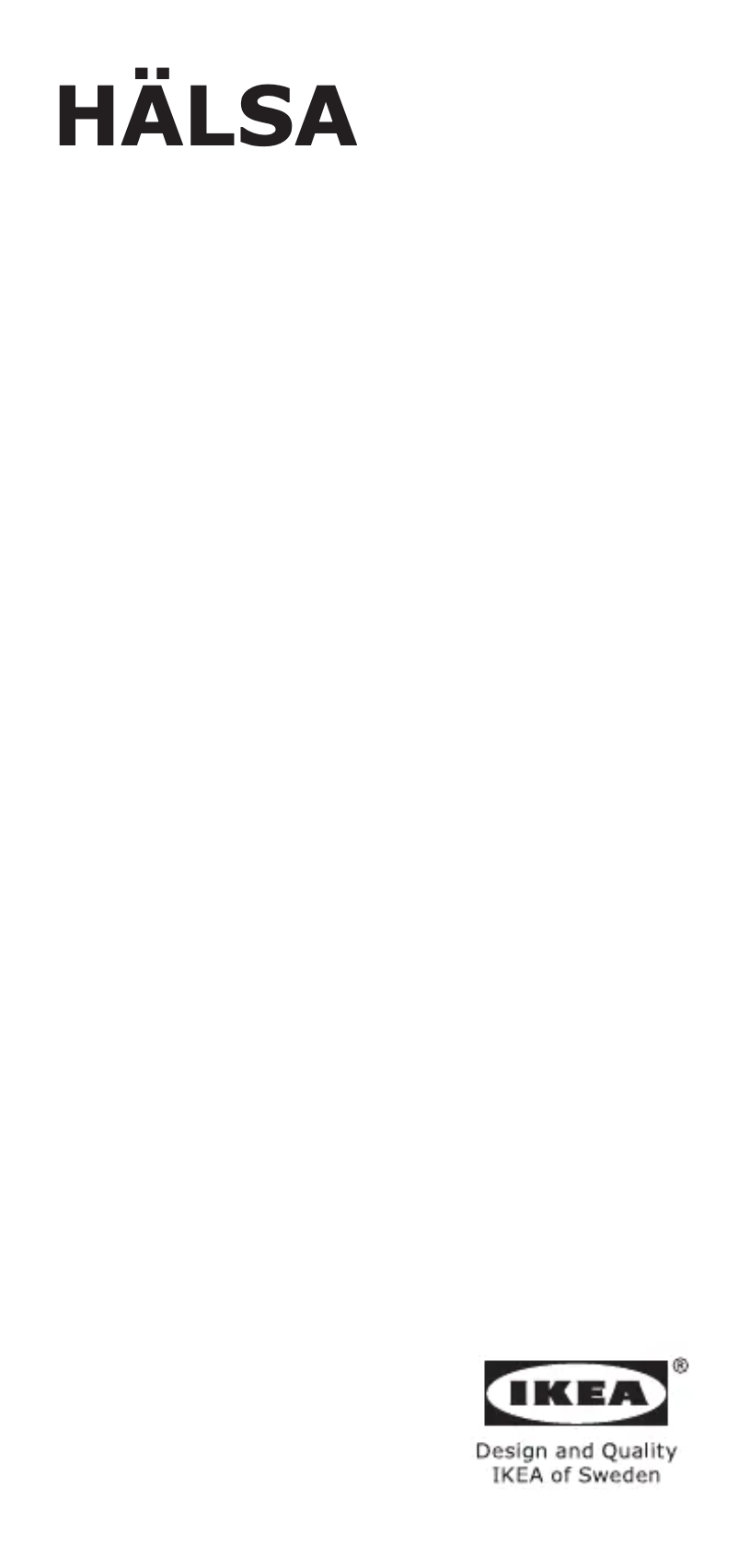 Page 1 de la notice Manuel utilisateur Ikea HÄLSA 404.506.37