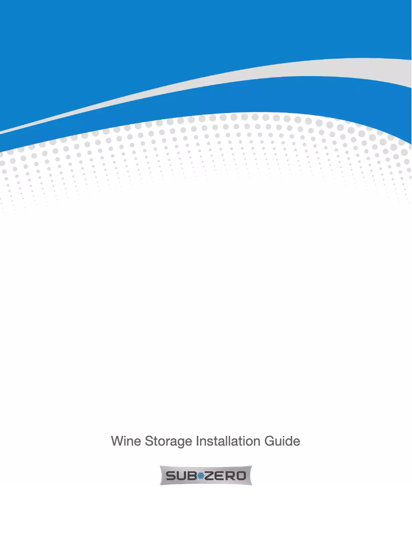 Page n°1 - Guide d'installation Sub-Zero IW-30