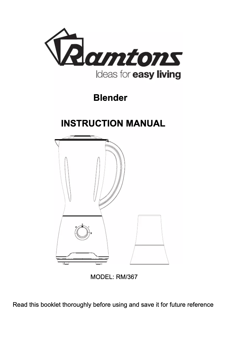 Page 1 de la notice Manuel utilisateur Ramtons RM/367
