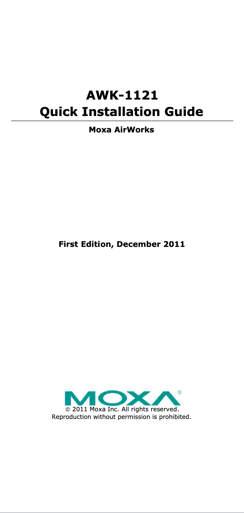 Image de la première page du manuel de l'appareil AWK-1121