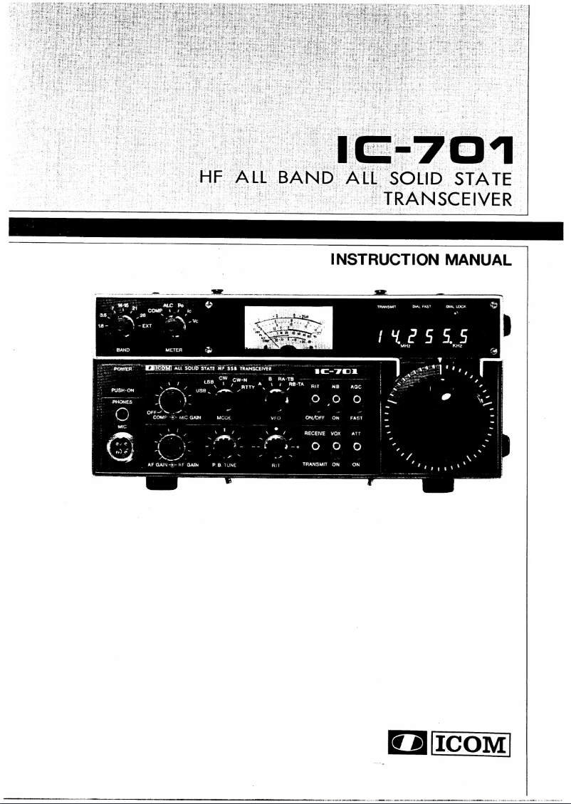 Page 1 de la notice Manuel utilisateur ICOM IC-701