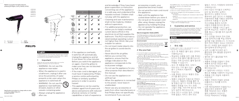 Página 1 del manual Manual de usuario Philips ThermoProtect Ionic BHD171