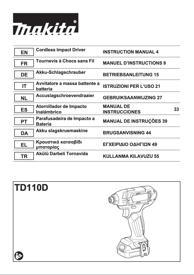 Page n°1 - Manuel utilisateur Makita CLX201SAX1
