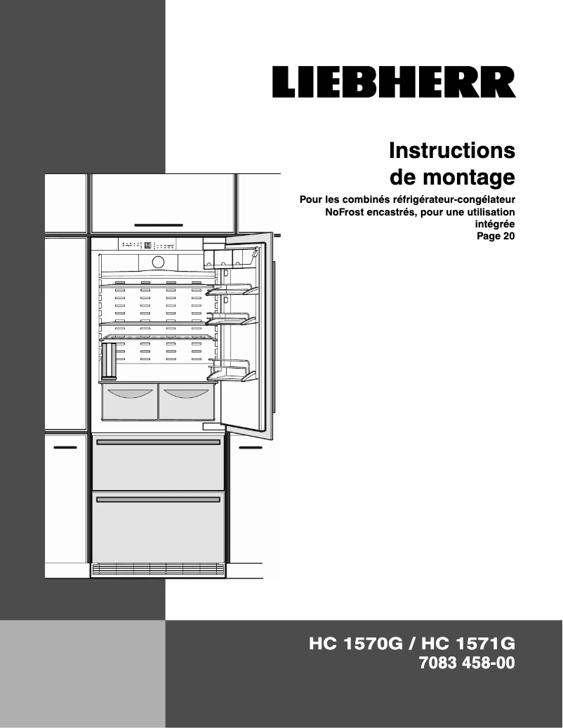 Page 1 de la notice Guide d'installation Liebherr HC 1570G