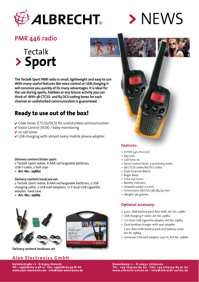 Página 1 del manual Manual de usuario Albrecht Tectalk Sport