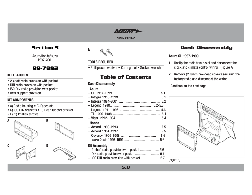 Page n°1 - Manuel utilisateur Metra 99-7892