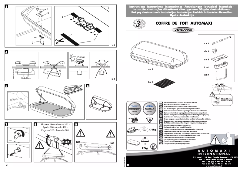 Page 1 de la notice Manuel utilisateur Mont Blanc Load