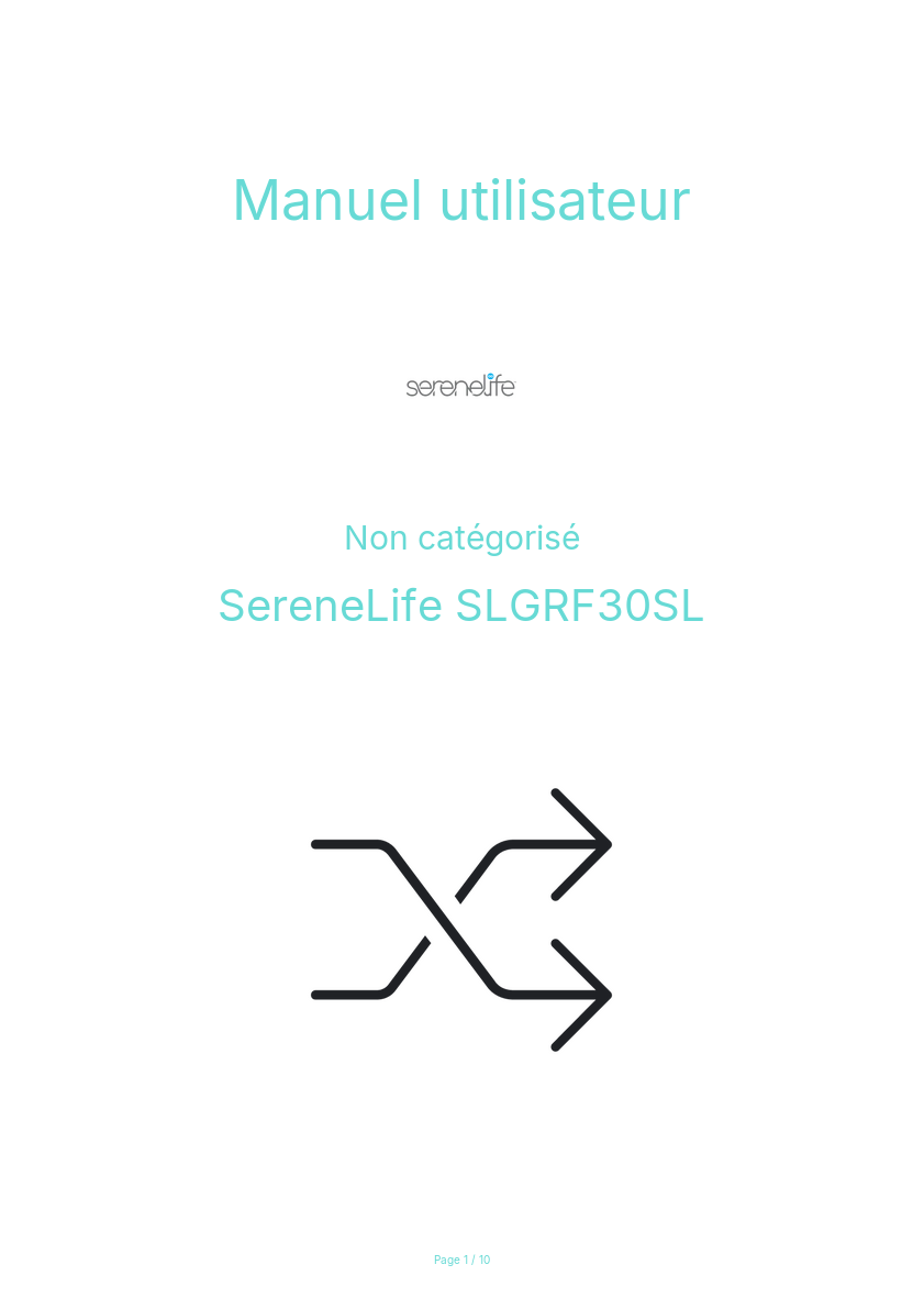 Page n°1 - Manuel utilisateur SereneLife SLGRF30SL
