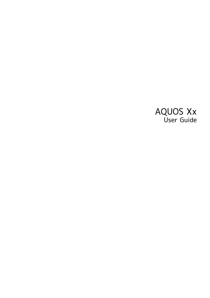 Image de la première page du manuel de l'appareil Aquos Xx