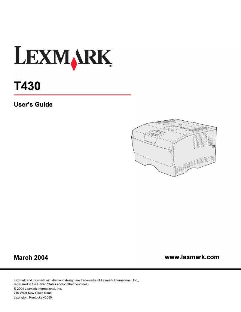 Page 1 de la notice Manuel utilisateur Lexmark T430