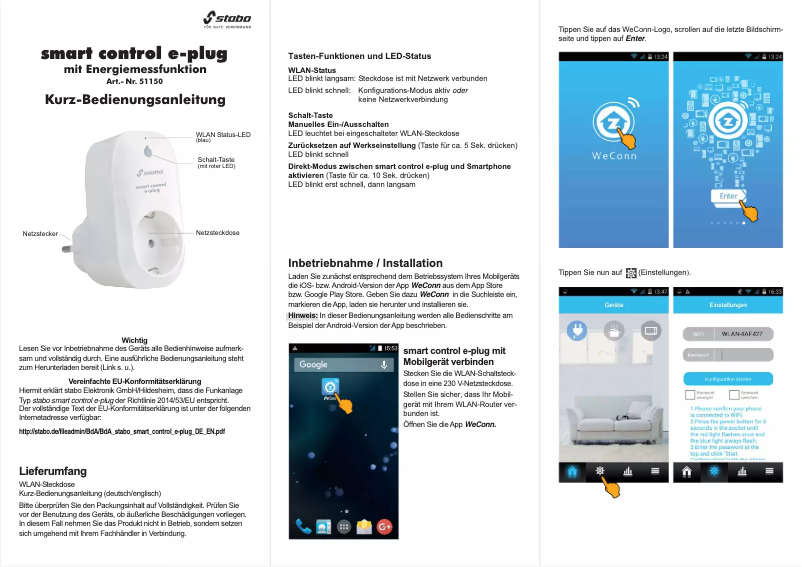 Image de la première page du manuel de l'appareil Smart control e-plug