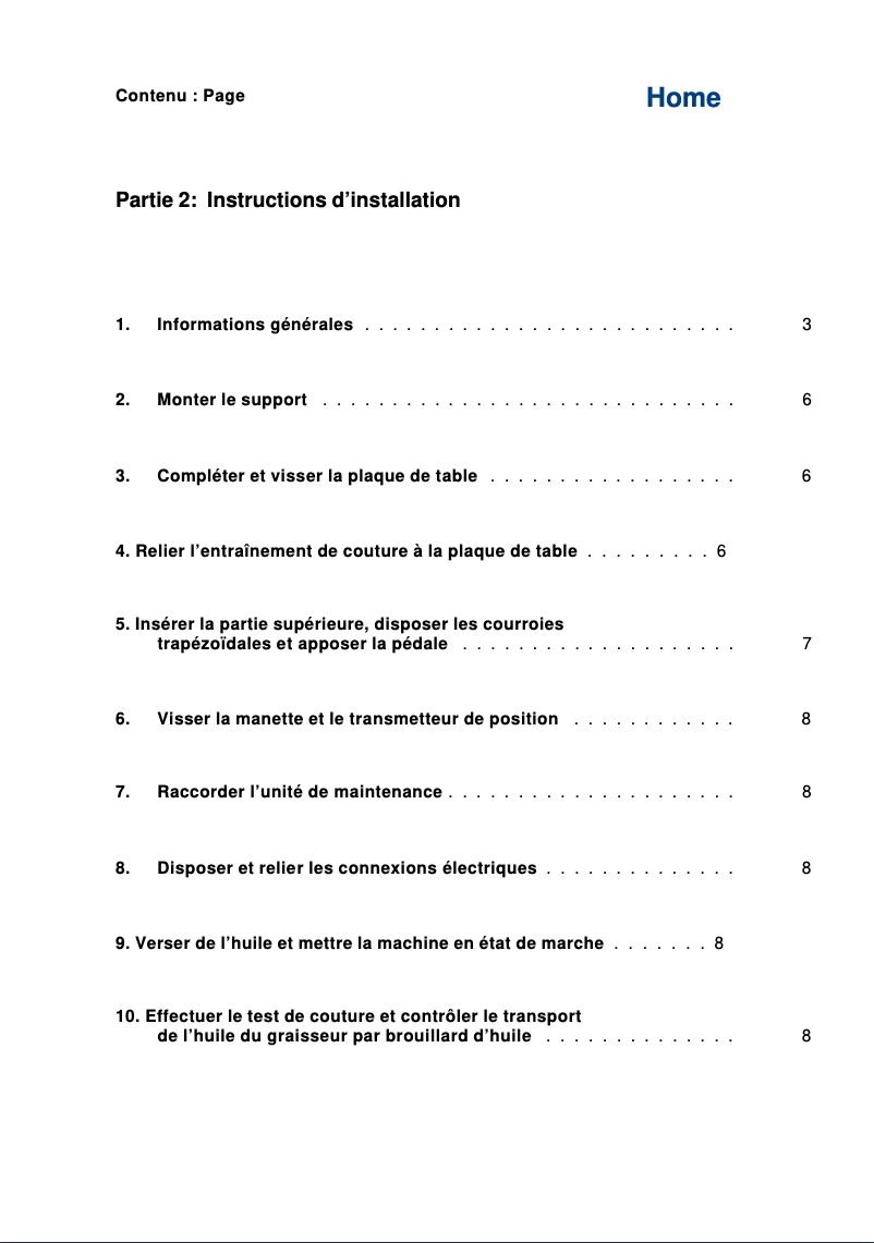 Page n°1 - Guide d'installation Dürkopp Adler N291
