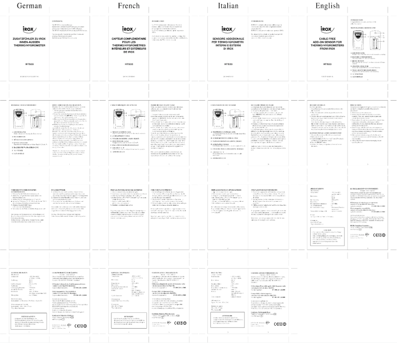 Page 1 de la notice Manuel utilisateur Irox HTS33