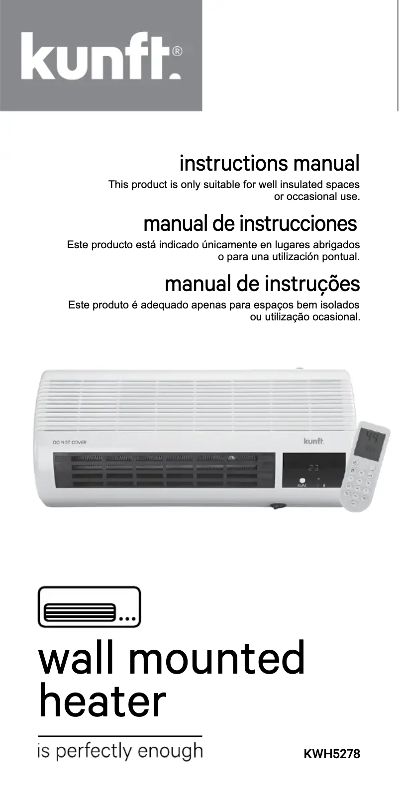 Page 1 de la notice Manuel utilisateur Kunft KWH5278