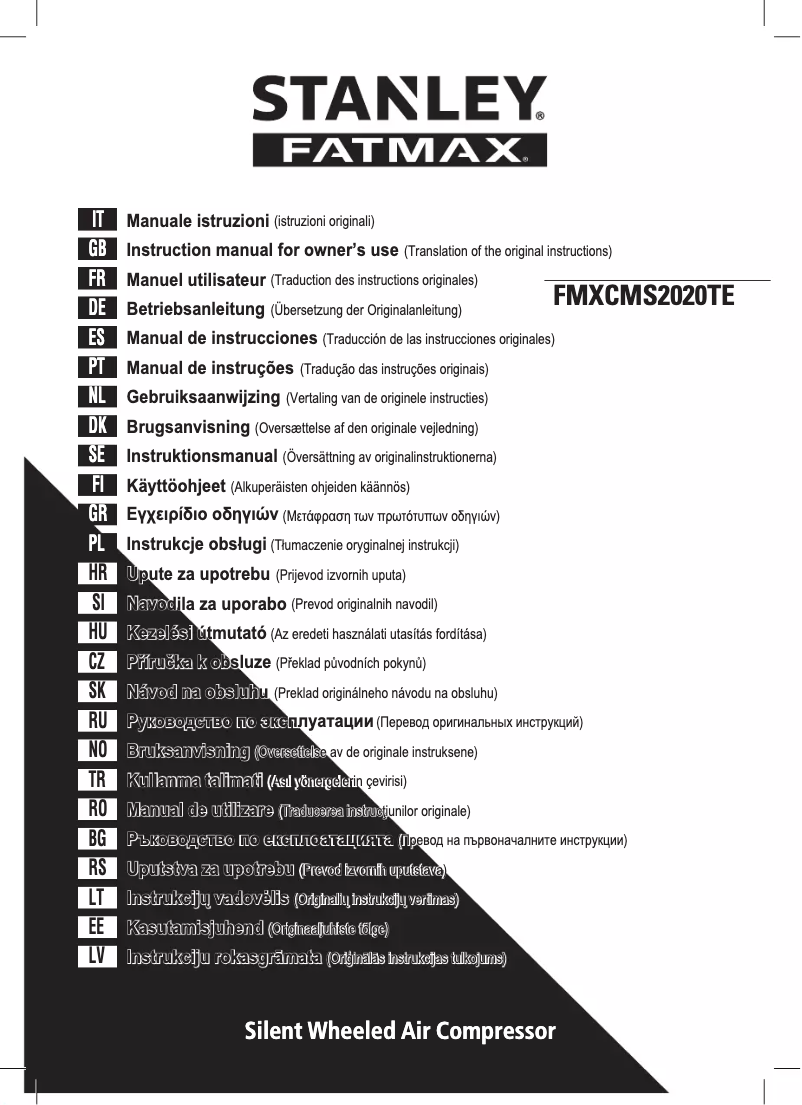Image de la première page du manuel de l'appareil FMXCMS2020TE