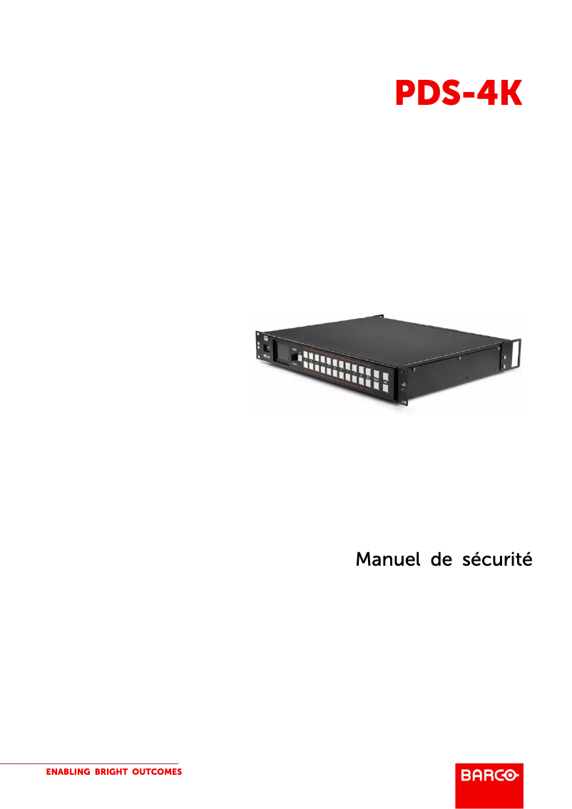 Page 1 de la notice Manuel utilisateur Barco PDS-4K