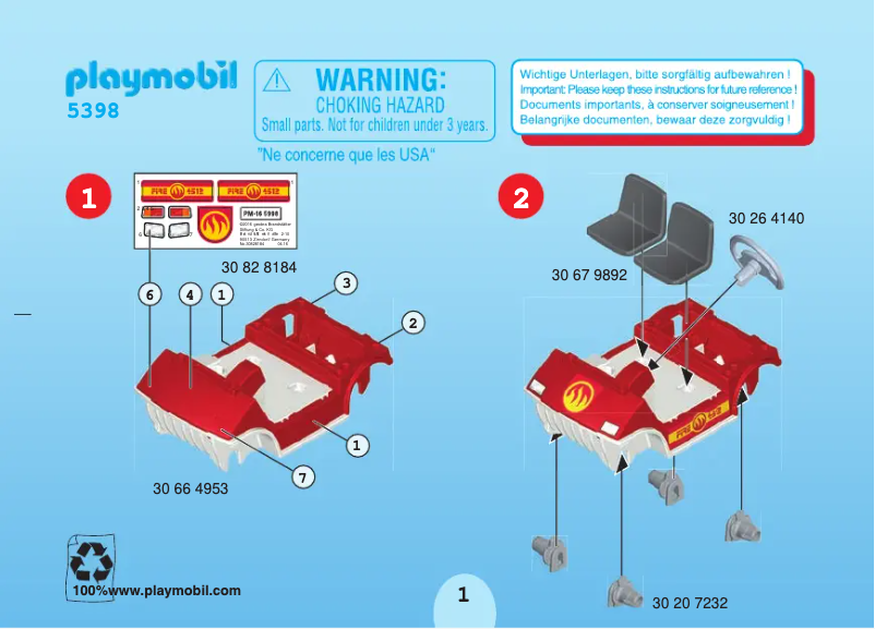Page n°1 - Manuel utilisateur Playmobil 5398