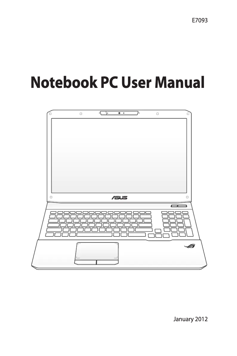 Page 1 de la notice Manuel utilisateur Asus G75VX