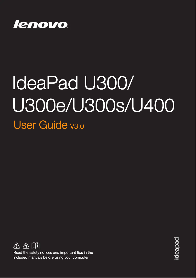 Image de la première page du manuel de l'appareil IdeaPad U300s