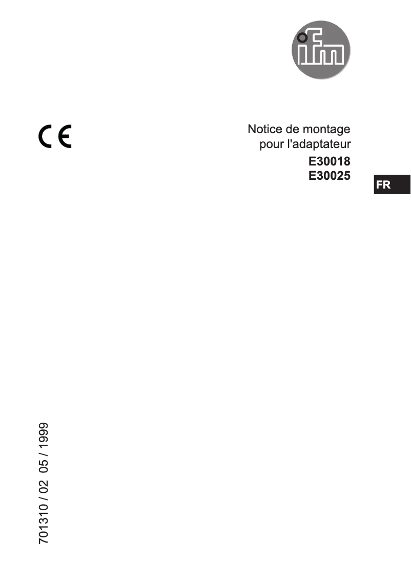 Page n°1 - Manuel utilisateur IFM E30025