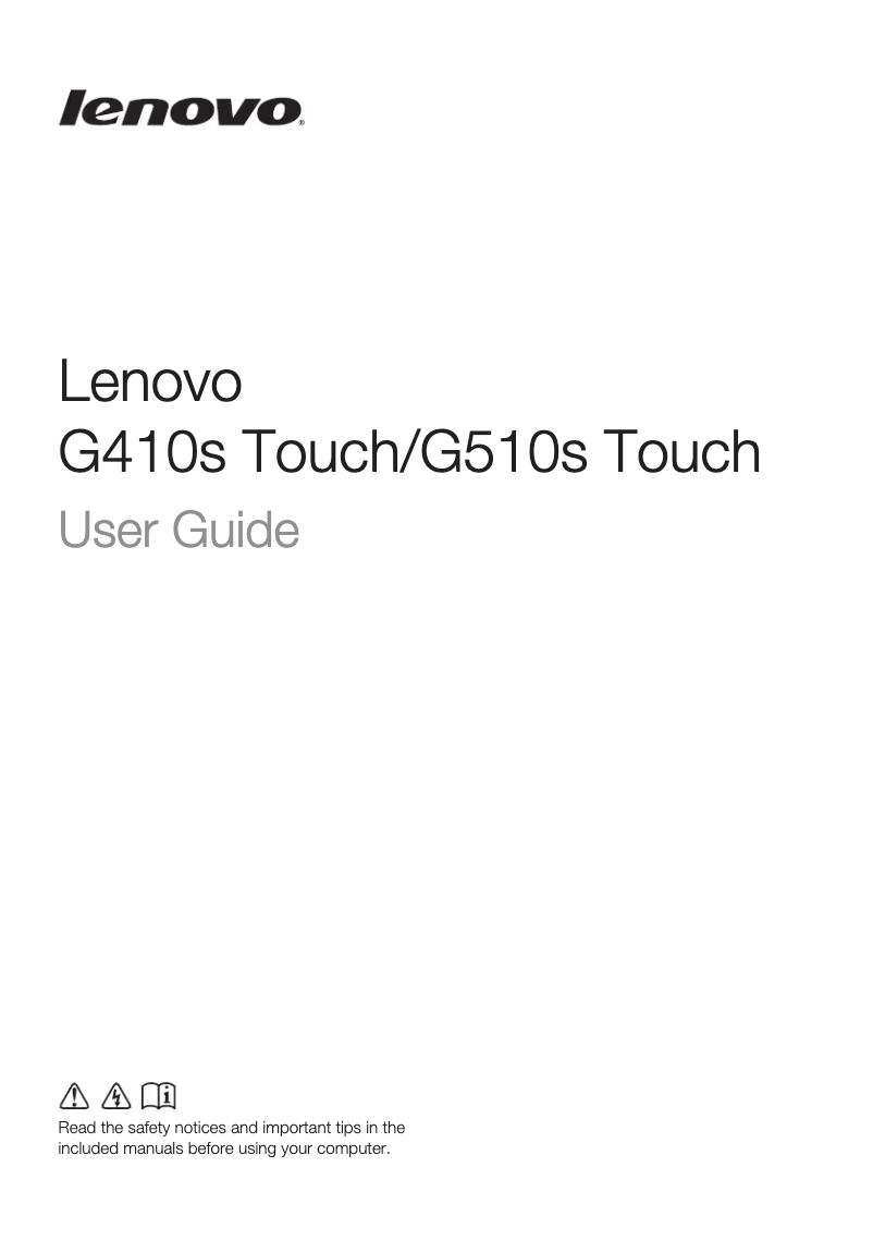 Page n°1 - Manuel utilisateur Lenovo G410s Touch