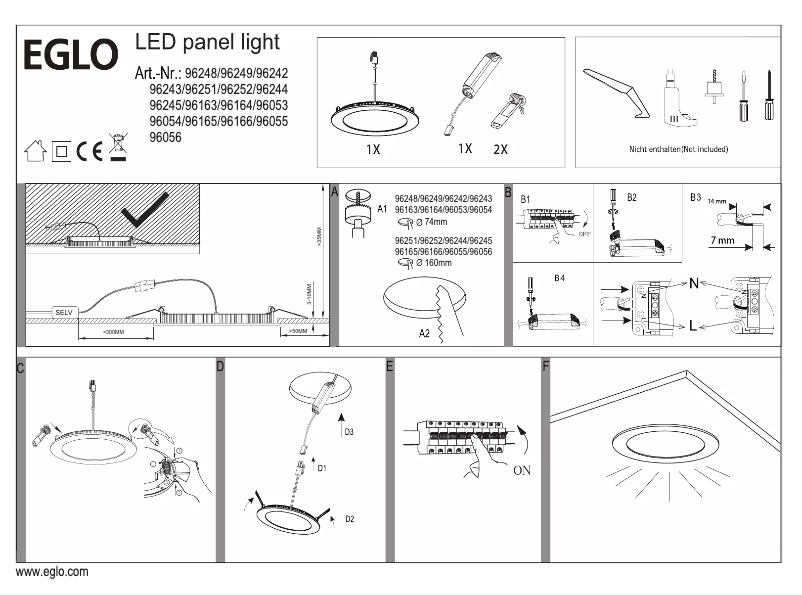 Page 1 de la notice Manuel utilisateur Eglo Batholino Fueva 1