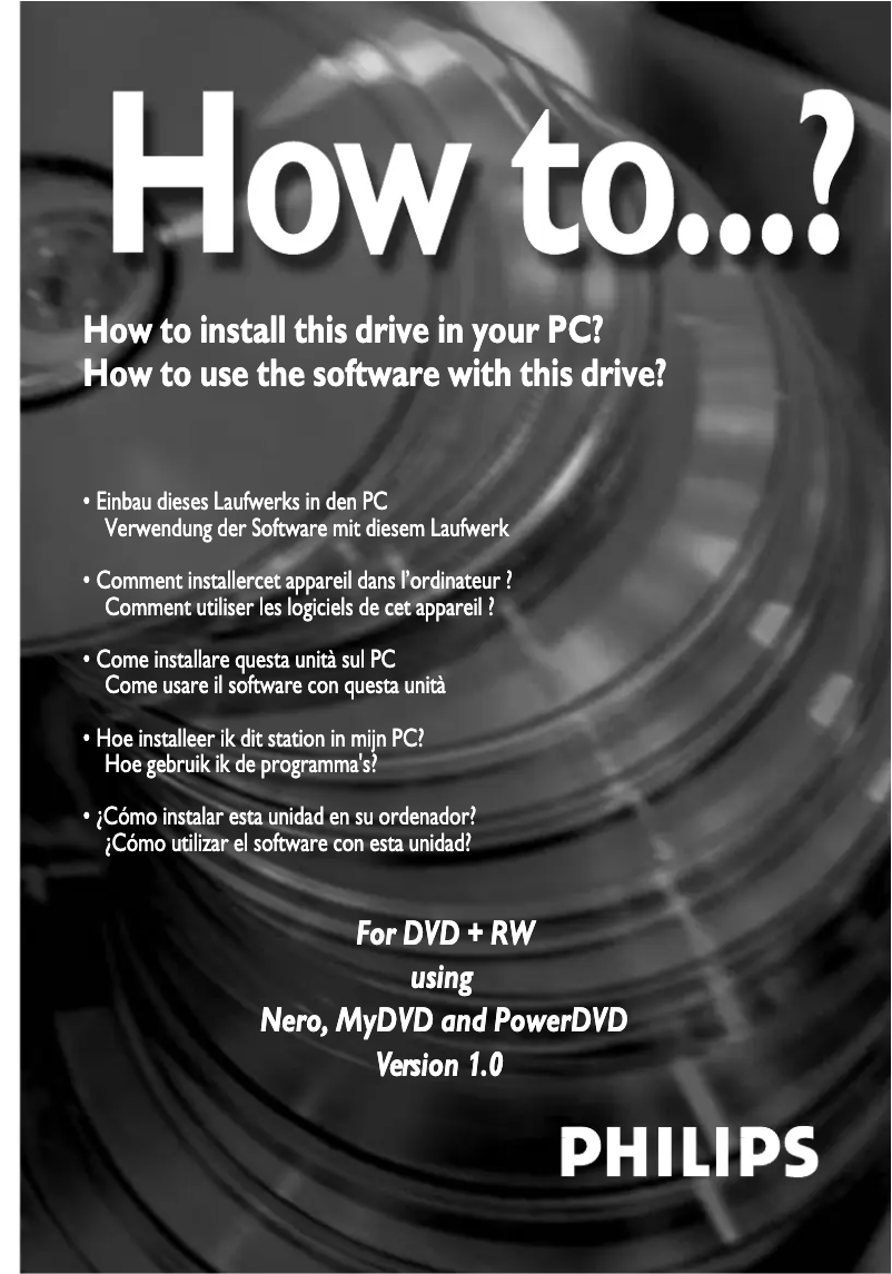 Page 1 de la notice Manuel utilisateur Philips DVDRW228K