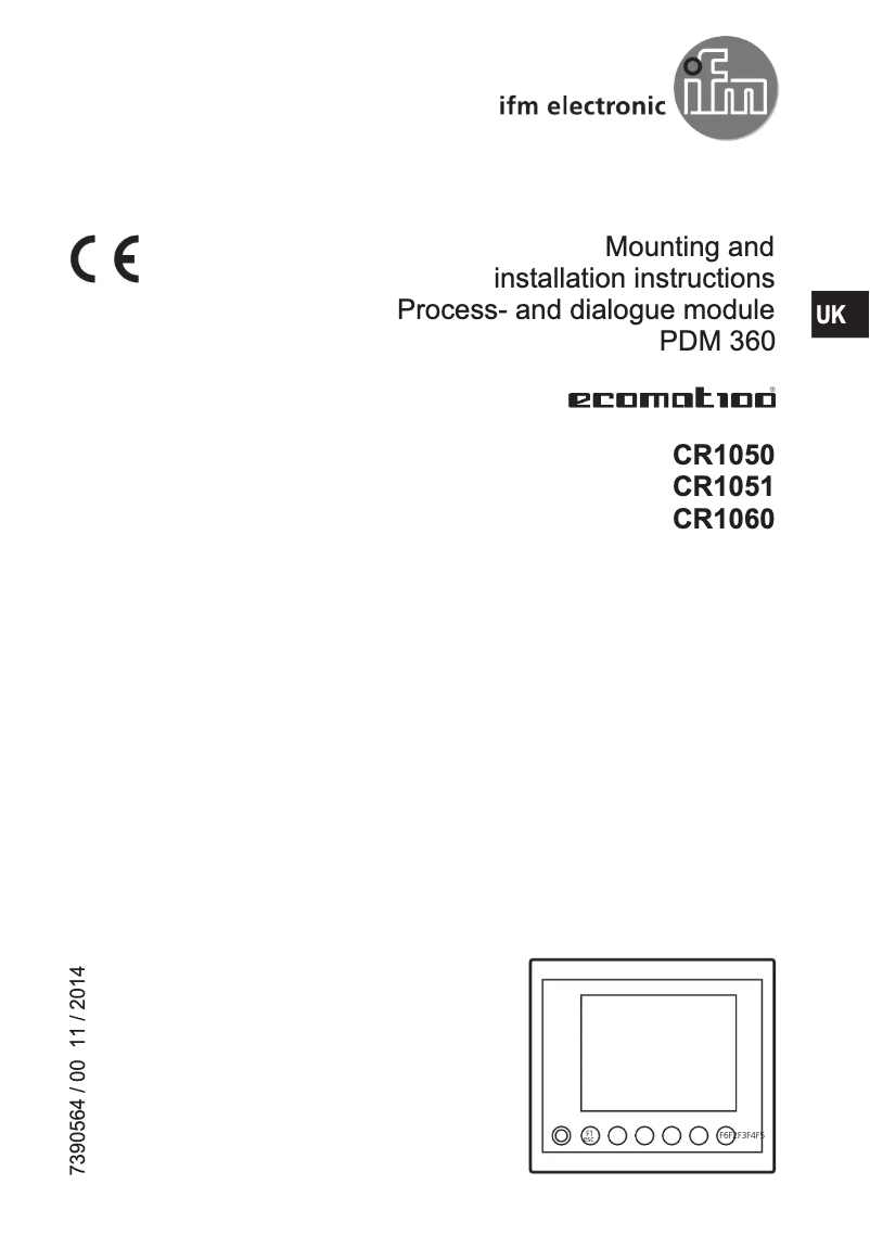 Page n°1 - Manuel utilisateur IFM CR1050
