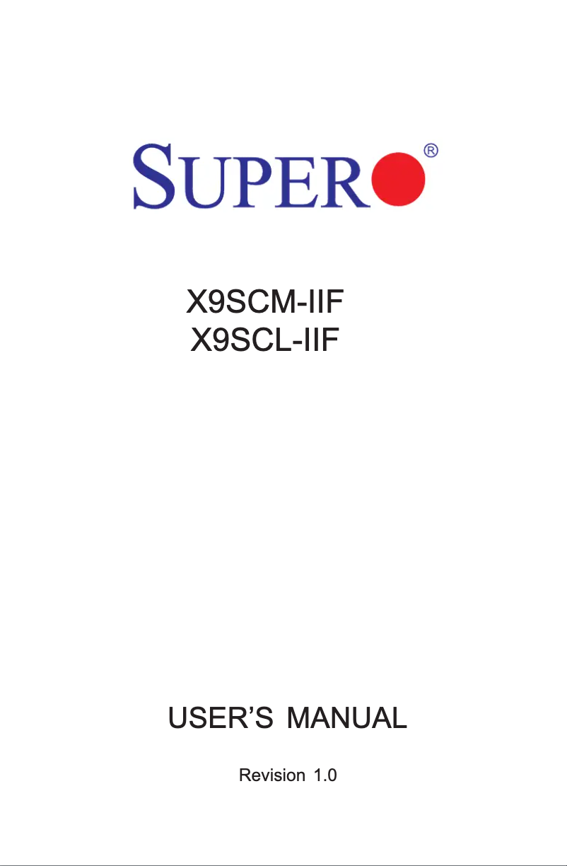 Image de la première page du manuel de l'appareil X9SCM-iiF