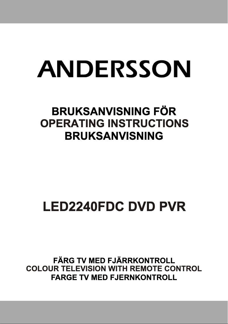 Image de la première page du manuel de l'appareil LED2240FDC DVD PVR