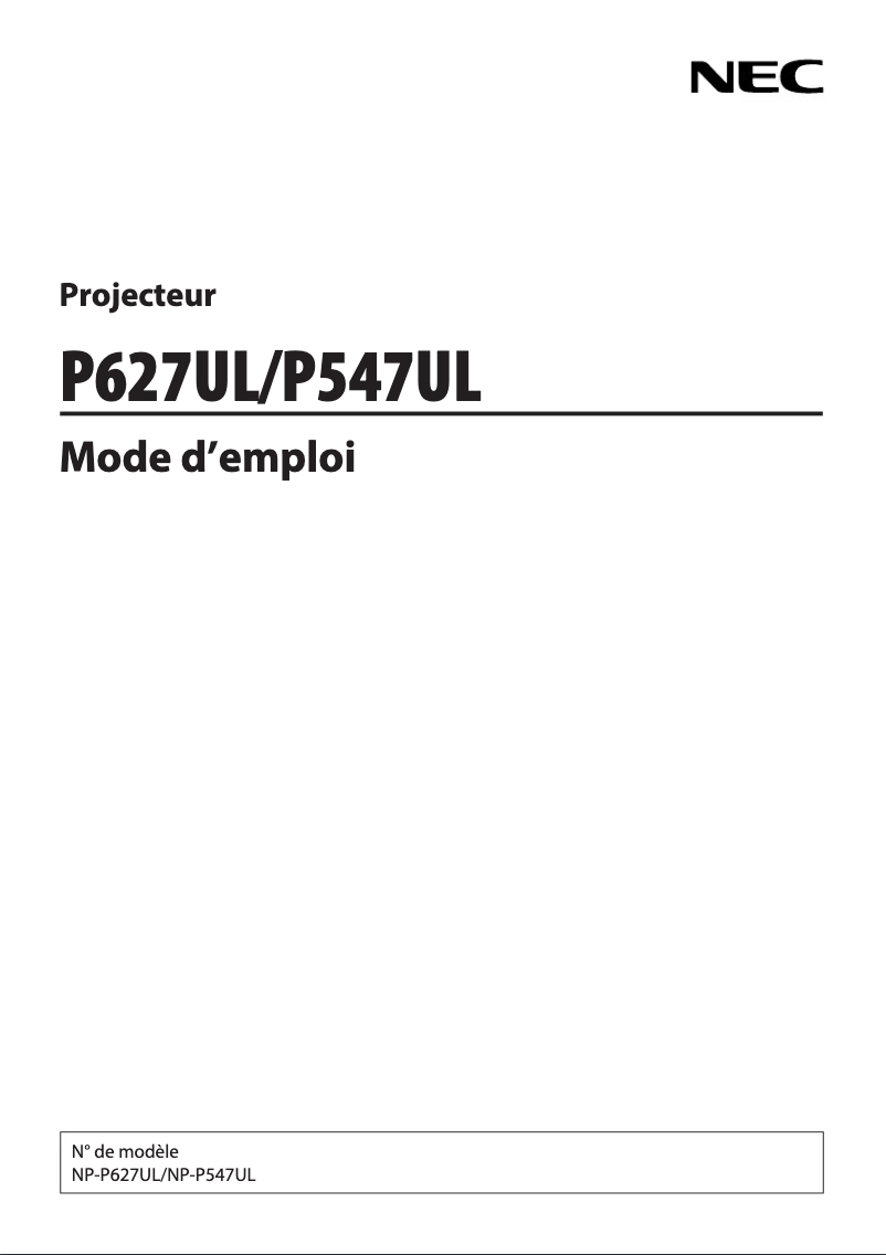 Image de la première page du manuel de l'appareil P627UL