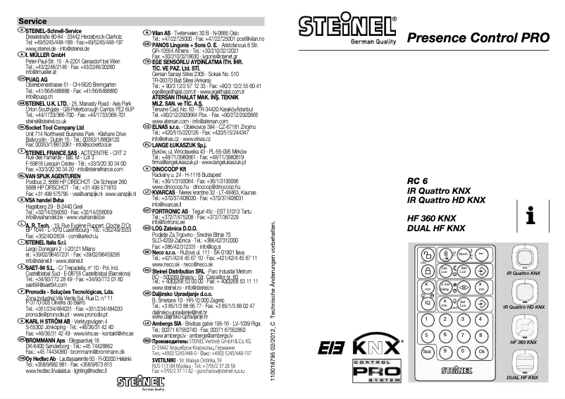 Page n°1 - Manuel utilisateur Steinel RC6 KNX