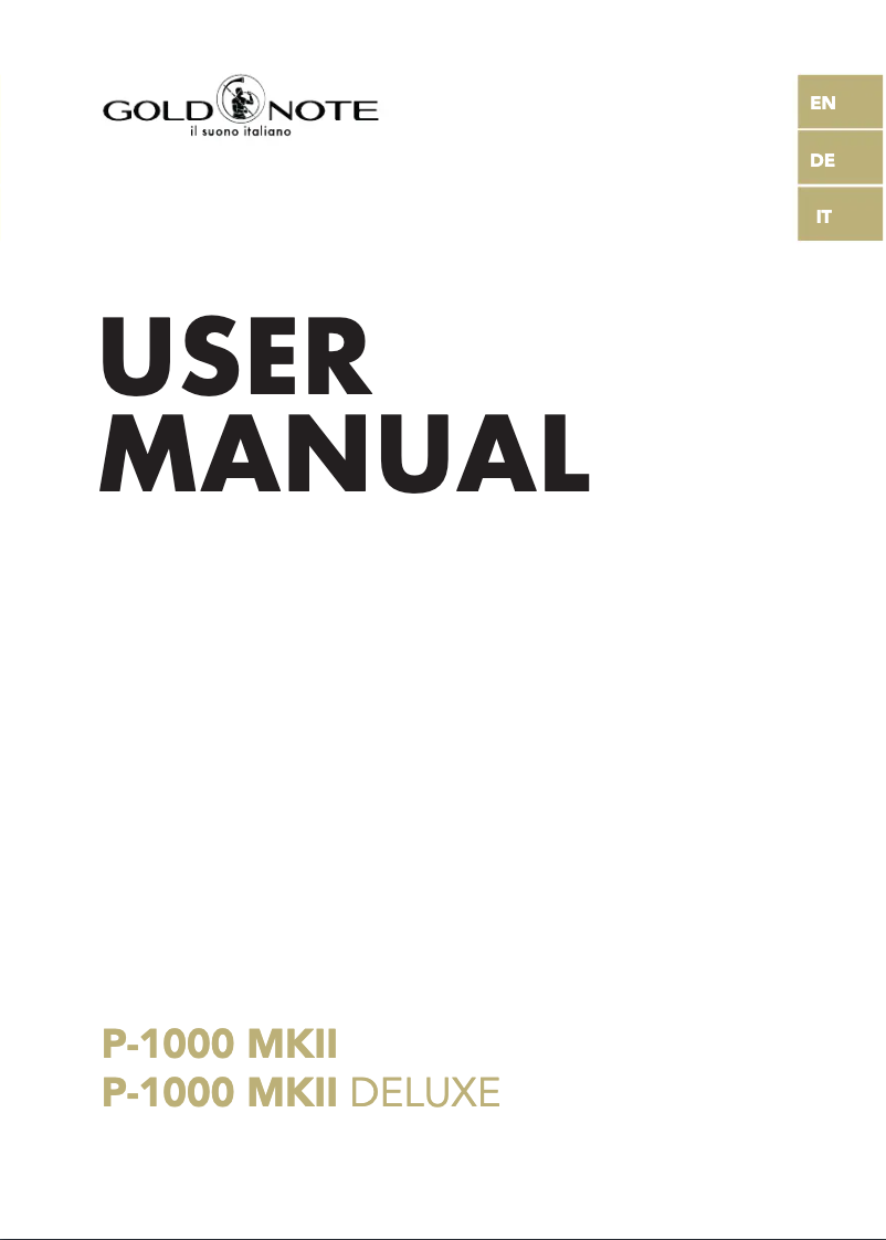 Page n°1 - Manuel utilisateur Gold Note P-1000 MKII