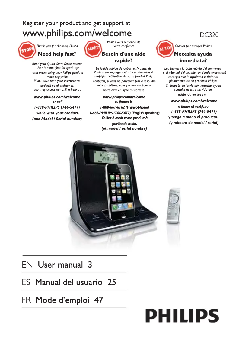 Página 1 del manual Manual de usuario Philips DC320