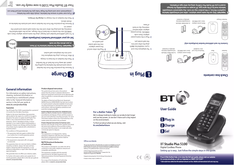 Imagen de la primera página del manual del dispositivo Studio Plus 5100
