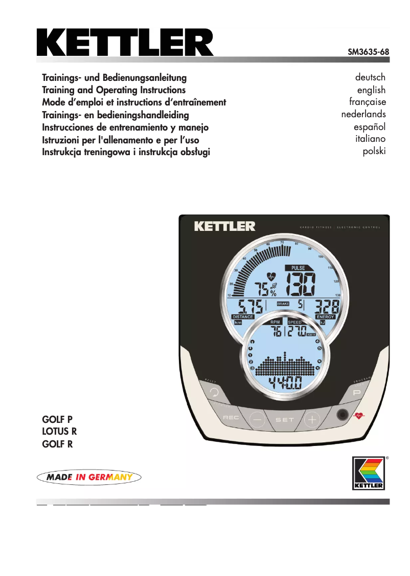 Page 1 de la notice Manuel utilisateur Kettler Lotus R