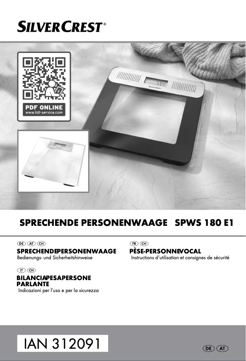 Page n°1 - Manuel utilisateur SilverCrest SPWS 180 C1