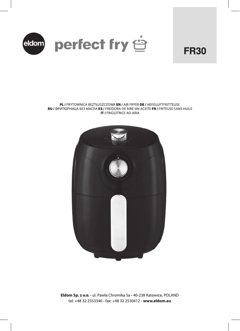 Page 1 de la notice Manuel utilisateur Eldom Perfect Fry FR30
