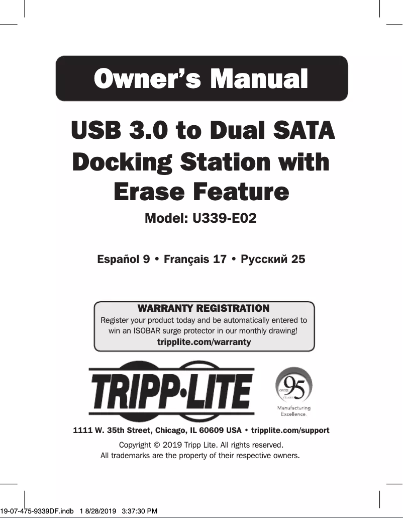 Página 1 del manual Manual de usuario Tripp Lite U339-E02