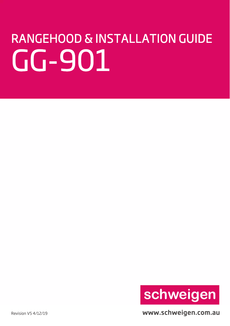 Page 1 de la notice Manuel utilisateur Schweigen GG-901