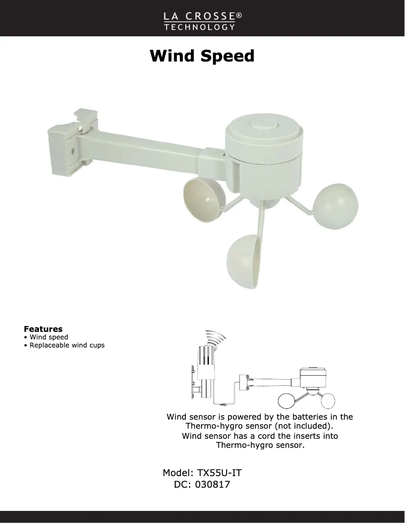 Page n°1 - Manuel utilisateur La Crosse Technology TX55U-IT