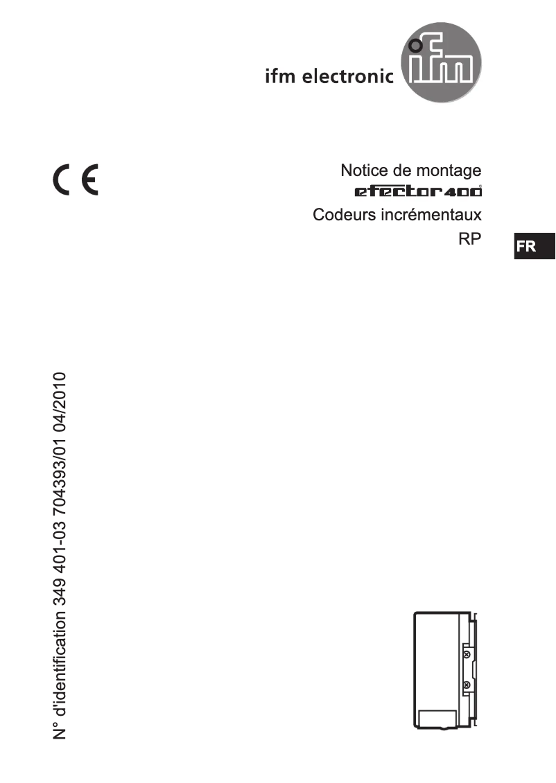 Page 1 de la notice Manuel utilisateur IFM RP6011